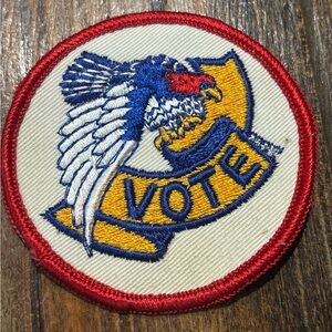 NEW-Vintage VOTE Eagle Patriotic Voting Election Embroidered Sew-On Patch 1970s